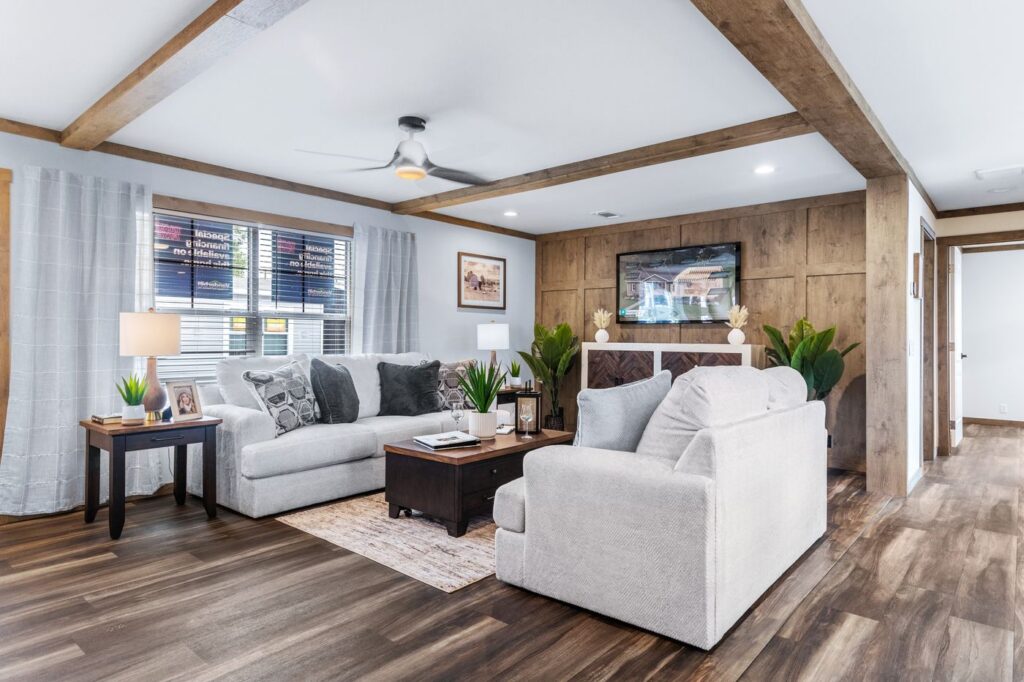 Living room in a new Clayton manufactured home