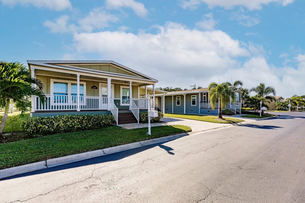 Manufactured home community with new homes