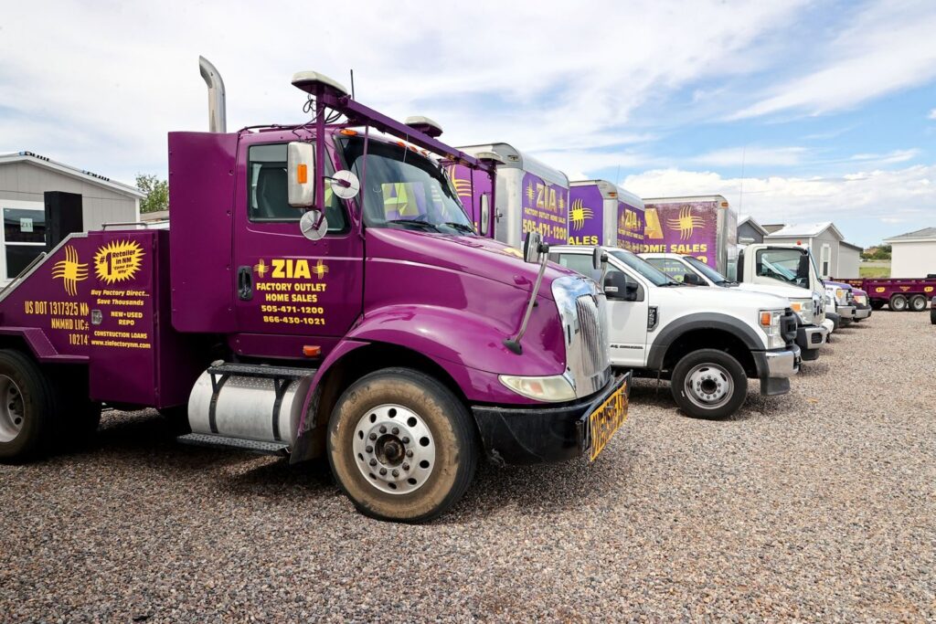 Zia Factory Outlet manufactured home transport truck